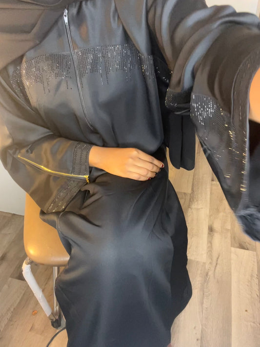 Silky Black Abaya