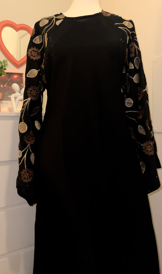 Butterfly satin Abaya